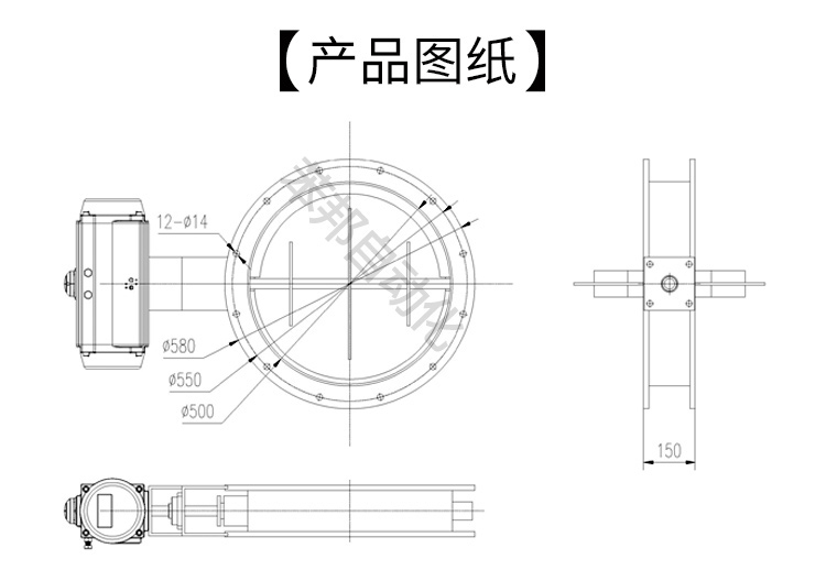HIGHRATE气动高温风阀尺寸图