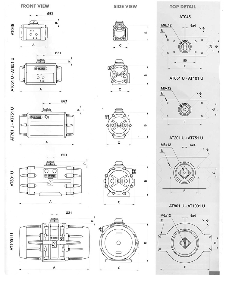 AIRTORQUE气动执行器结构图