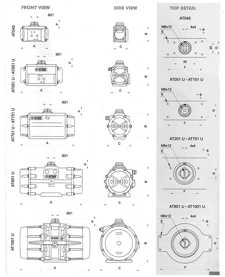 AIRTORQUE气动执行器结构图