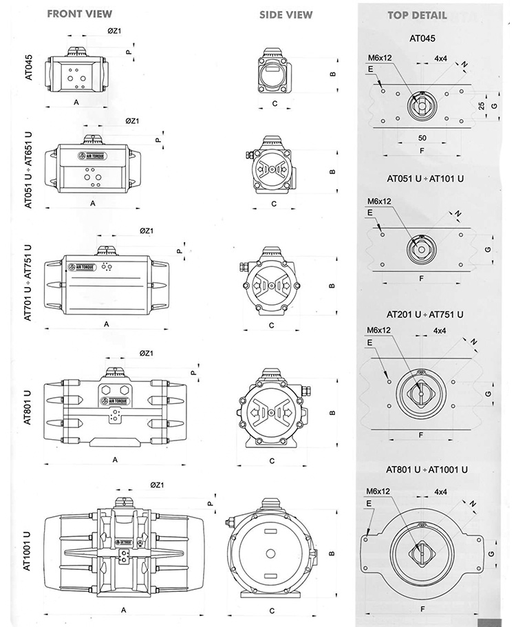 AIRTORQUE气动执行器结构图