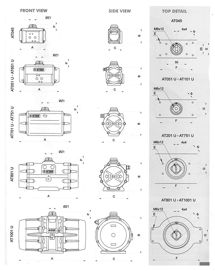 AIRTORQUE气动执行器参数