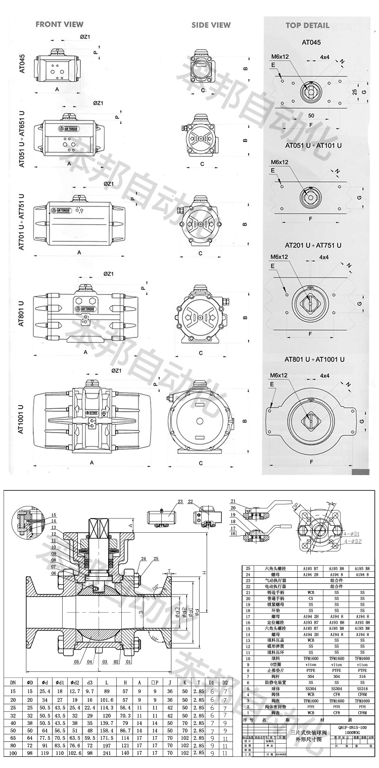 AIRTORQUE气动卡箍球阀/快装球阀参数