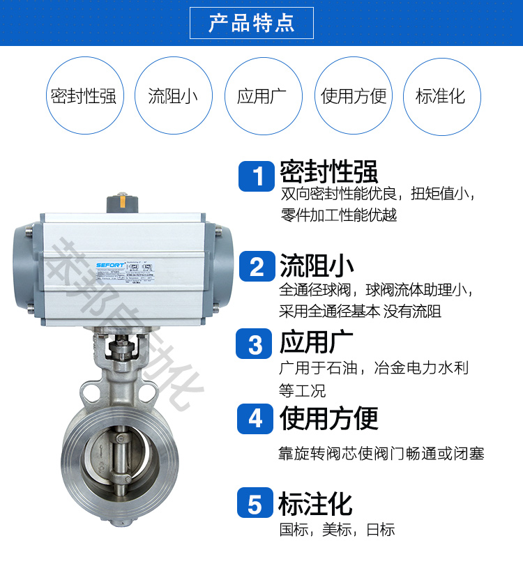 SEFORT气动硬密封对夹蝶阀