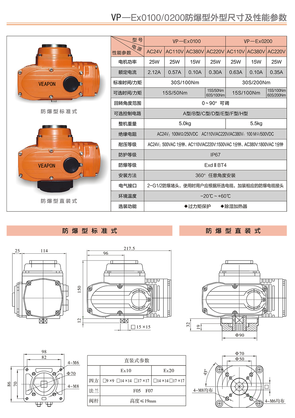 防爆电动执行器参数