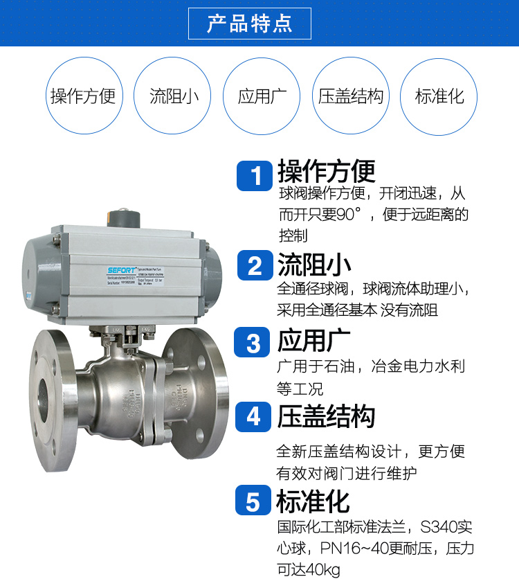 气动法兰球阀