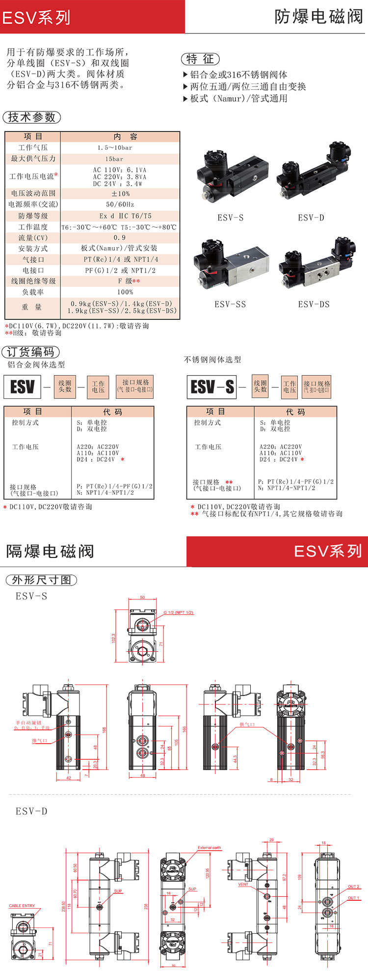 PG防爆电磁阀参数和尺寸图